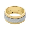 Bague à bande moletée en acier inoxydable bicolore avec texture moletée à la machine Bague à bande moletée en acier inoxydable bicolore avec texture moletée à la machine