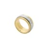 Bague à bande moletée en acier inoxydable bicolore avec texture moletée à la machine Bague à bande moletée en acier inoxydable bicolore avec texture moletée à la machine