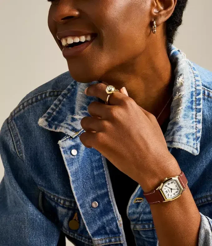 Bague centrale en laiton doré Bright Baubles