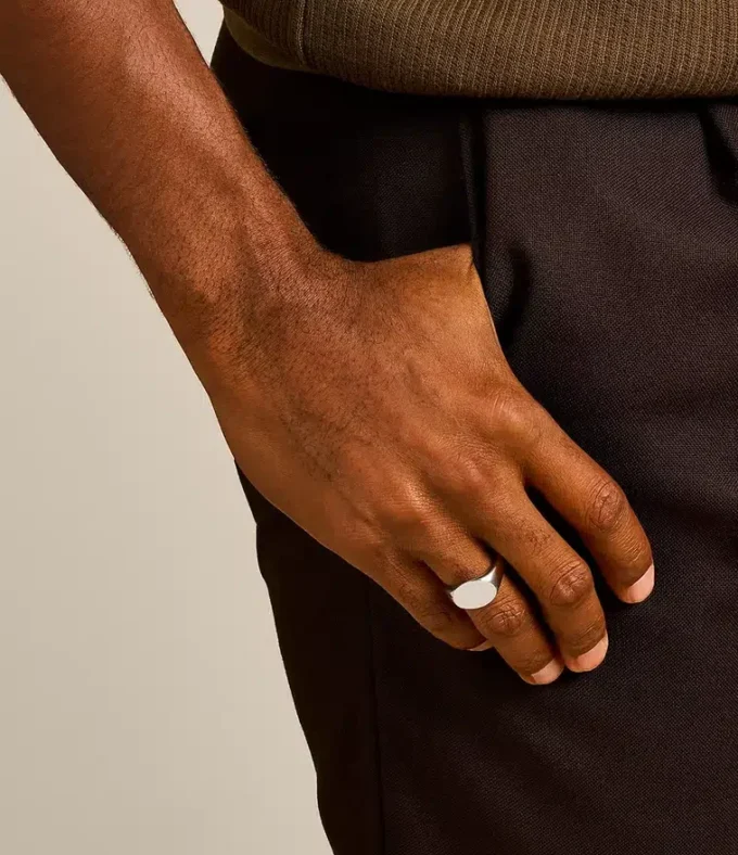 Bague chevalière Ellis en acier inoxydable