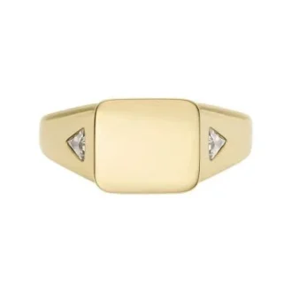 Bague chevalière Ellis en acier inoxydable doré