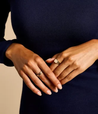 Bague chevalière Ellis en acier inoxydable doré