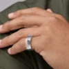 Bague chevalière empilable en acier inoxydable