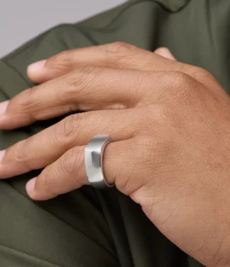 Bague chevalière empilable en acier inoxydable