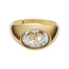 Bague chevalière Sutton Shaky Glitz en acier inoxydable doré avec lune et étoile