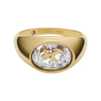 Bague chevalière Sutton Shaky Glitz en acier inoxydable doré avec lune et étoile