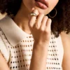 Bague Ellis Domed Collection en acier inoxydable doré