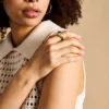 Bague Ellis Domed Collection en acier inoxydable doré