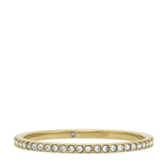Bague Ellis Pavé Glitz en acier inoxydable doré