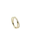 Bague Ellis Pavé Glitz en acier inoxydable doré