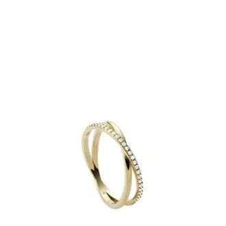 Bague Ellis Pavé Glitz en acier inoxydable doré