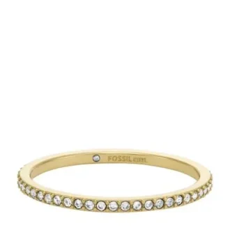 Bague Ellis Pavé Glitz en acier inoxydable doré