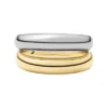 Bague empilable en acier inoxydable bicolore de la collection Ellis Domed