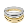 Bague empilable en acier inoxydable bicolore de la collection Ellis Domed