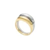 Bague empilable en acier inoxydable bicolore de la collection Ellis Domed