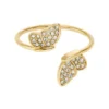 Bague empilable Sutton Pavé Butterfly en acier inoxydable doré