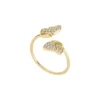 Bague empilable Sutton Pavé Butterfly en acier inoxydable doré