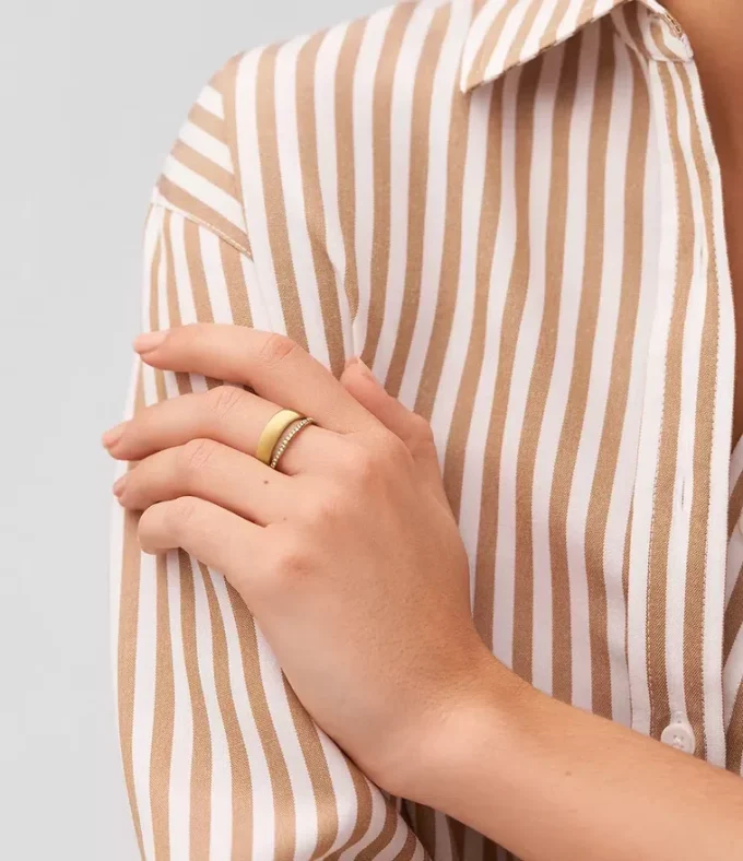 Bague en acier inoxydable doré Archival Glitz