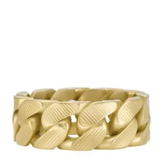 Bague Harlow à chaîne linéaire en acier inoxydable doré