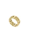 Bague Harlow à chaîne linéaire en acier inoxydable doré