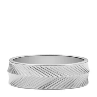 Bague Harlow en acier inoxydable à texture linéaire