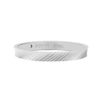 Bague Harlow en acier inoxydable à texture linéaire