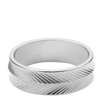 Bague Harlow en acier inoxydable à texture linéaire