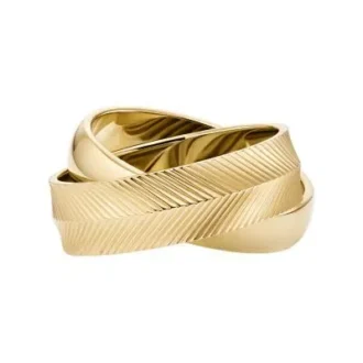 Bague Harlow à maillons entrelacés en acier inoxydable doré