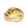 Bague Harlow à maillons entrelacés en acier inoxydable doré