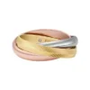 Bague Harlow à maillons entrelacés en acier inoxydable tricolore Bague Harlow à maillons entrelacés en acier inoxydable tricolore