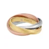 Bague Harlow à maillons entrelacés en acier inoxydable tricolore Bague Harlow à maillons entrelacés en acier inoxydable tricolore