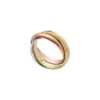 Bague Harlow à maillons entrelacés en acier inoxydable tricolore Bague Harlow à maillons entrelacés en acier inoxydable tricolore
