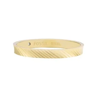 Bague Harlow à texture linéaire en acier inoxydable doré