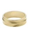 Bague Harlow à texture linéaire en acier inoxydable doré Bague Harlow à texture linéaire en acier inoxydable doré