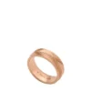 Bague Harlow à texture linéaire en acier inoxydable doré rose