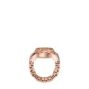Bague montre à deux aiguilles en acier inoxydable doré rose