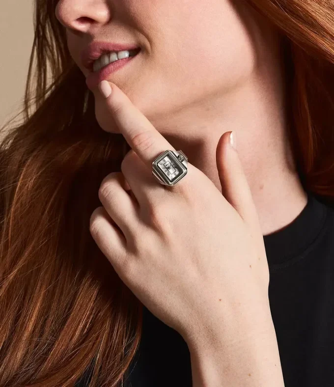 Bague-montre Raquel Acier inoxydable à deux aiguilles