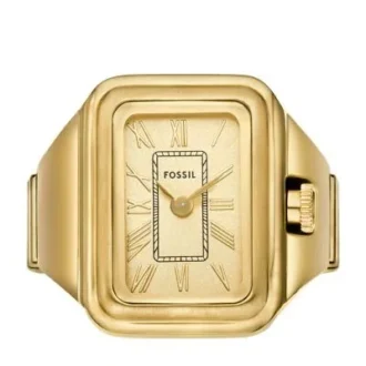 Bague-montre Raquel à deux aiguilles en acier inoxydable doré