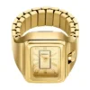 Bague-montre Raquel à deux aiguilles en acier inoxydable doré