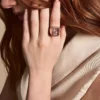 Bague-montre Raquel Deux aiguilles en acier inoxydable doré rose