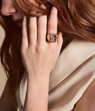 Bague-montre Raquel Deux aiguilles en acier inoxydable doré rose