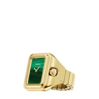 Bague-montre Raquel Montre à deux aiguilles en acier inoxydable doré