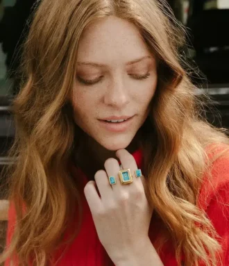 Bague-montre Raquel Montre à deux aiguilles en acier inoxydable doré