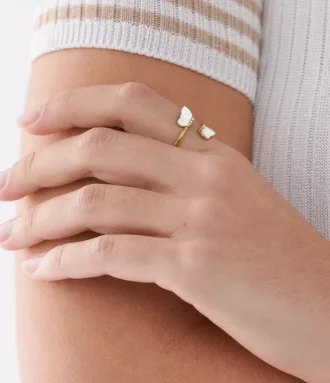 Bague papillon Sutton Radiant Wings en nacre blanche
