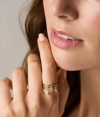 Bague pré-empilée Sutton Heartbeat en laiton doré
