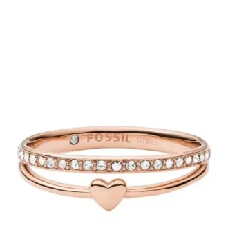 Bague Sutton Hearts To You en acier inoxydable doré à l&rsquo;or rose