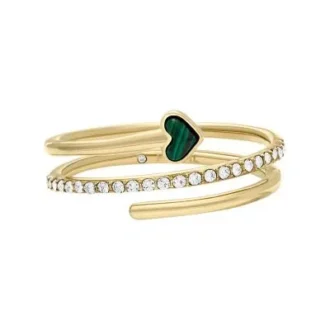 Bague Sutton Modern Meadows en malachite reconstituée avec cœur pré-empilé