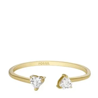 Bague Toi et Moi Sadie Tokens Of Affection en acier inoxydable doré
