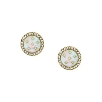 Boucles d&rsquo;oreilles classiques en acier inoxydable doré et nacre Merrit