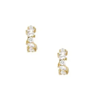 Boucles d&rsquo;oreilles créoles Ellis en laiton doré aux formes variées